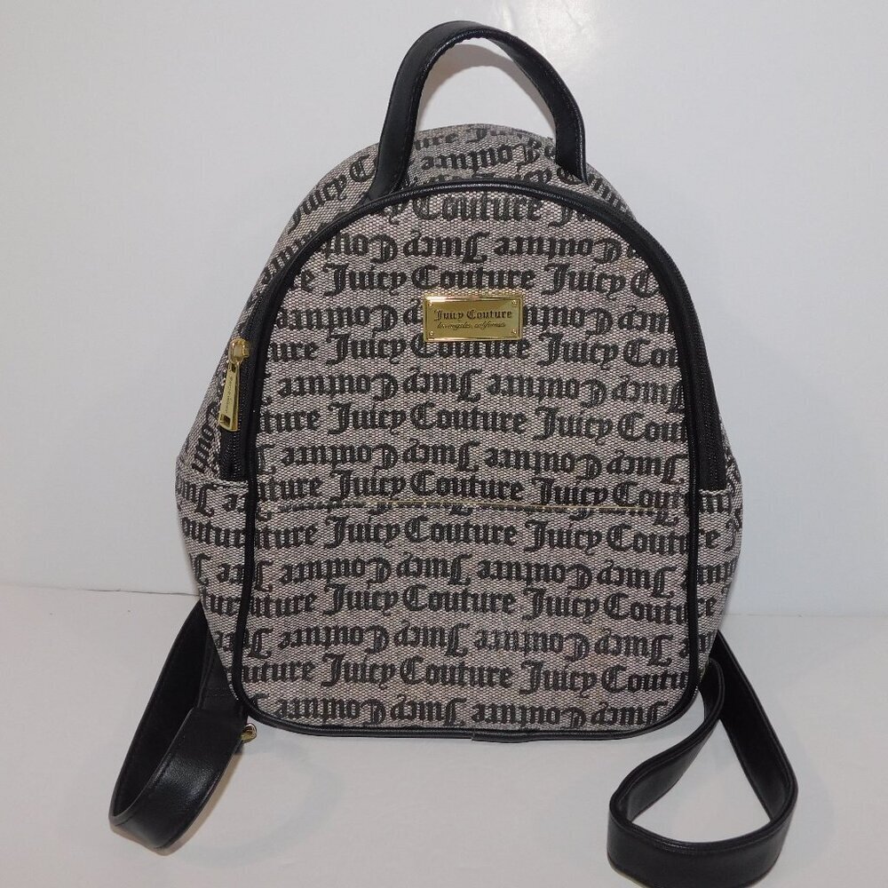 Juicy Couture mini backpack Black Gray Spellout Logo bag